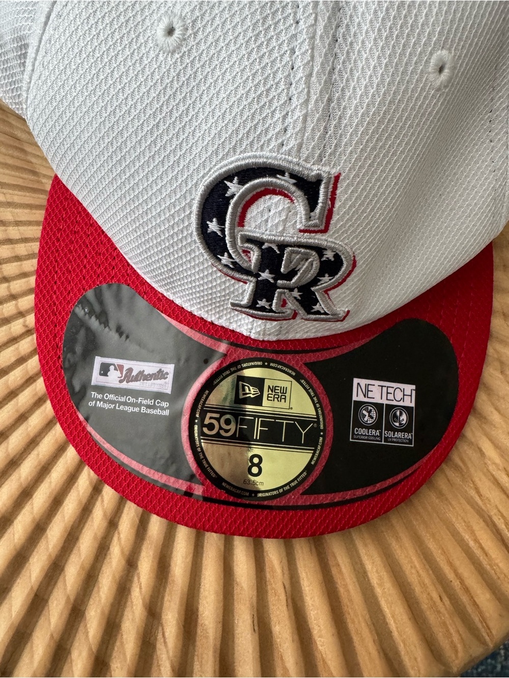 New Era Men's Colorado Rockies Fourth of July 59FIFTY Fitted Hat Size 8 NWT